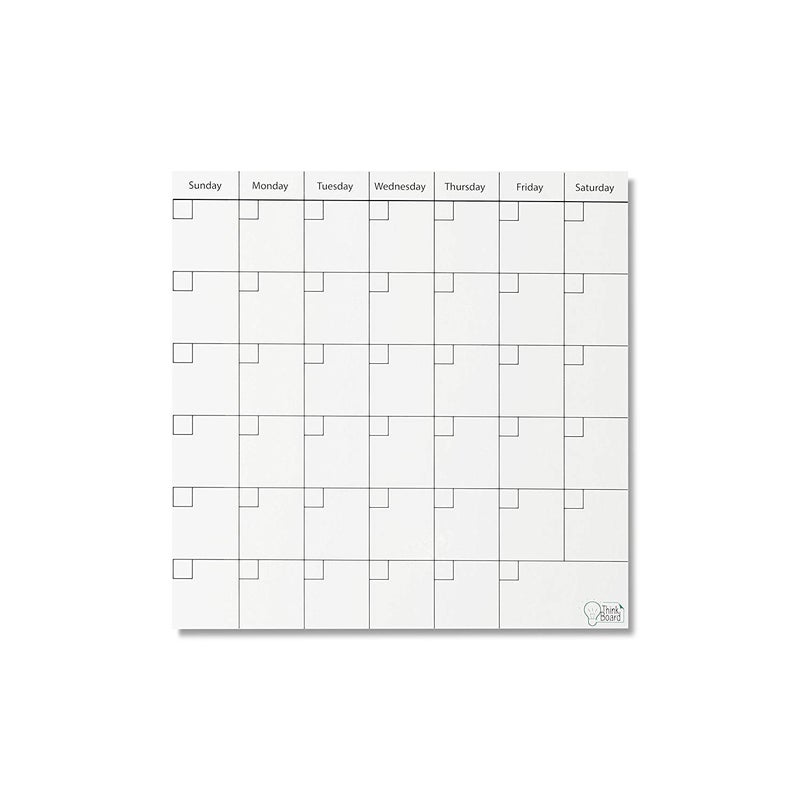 Think Board White 24"x24" Reusable Dry Erase Calendar â€“ Self-Adhesive Whiteboard for Wall, Fridge, or Desk â€“ Removable Writing Surface for Home, Office & Classroom - Image 1
